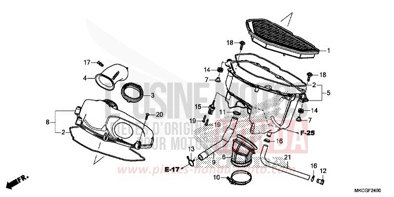 AIR CLEANER for Gold Wing MAT BALLISTIC BLACK METALLIC (NHA86K) from 2020